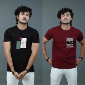 Pack of 2 Men  Maroon T-Shirt