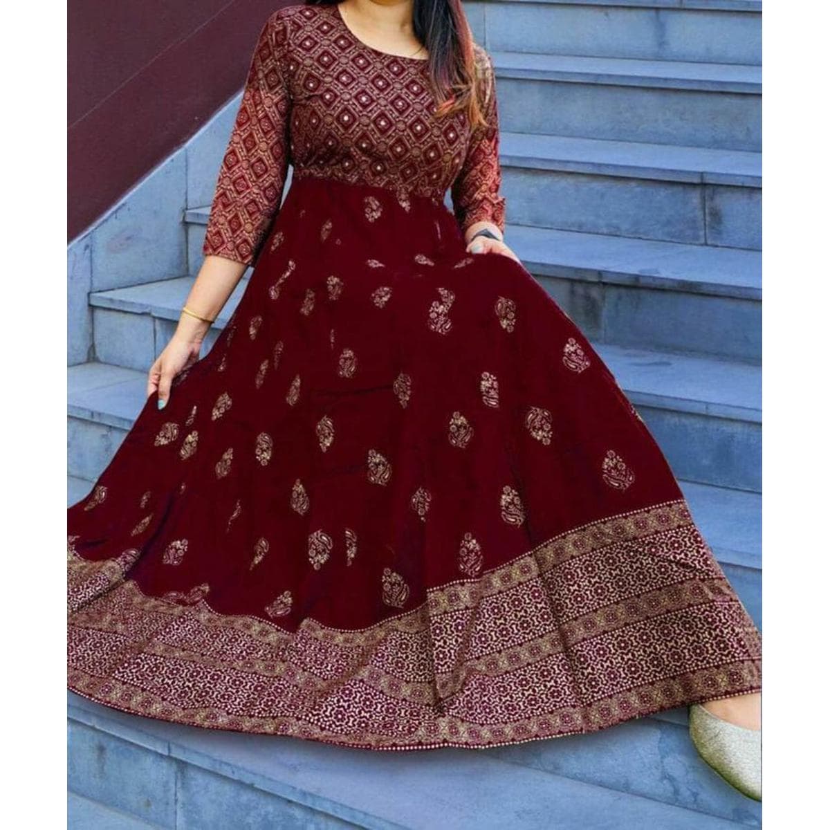 Embellished Semi Stitched Rajasthani Poshak  (Pink)